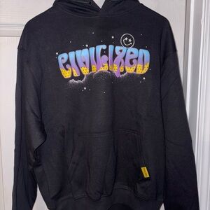 Civilized Psychedlic Dreaming Puff Lettering Black Graphic Hoodie